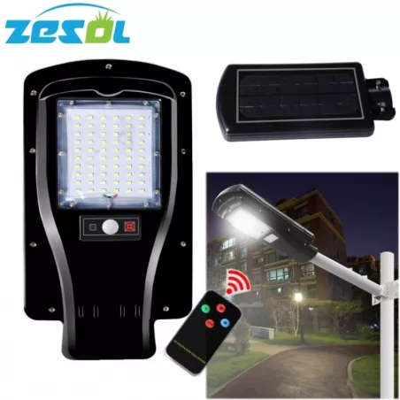 Solarna lampa, latania led 30w, pilot, czujnik ruchu PIR-