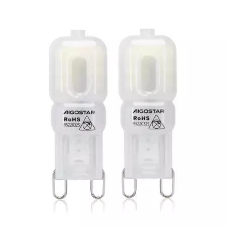 2x Żarówka diodowa SMD LED G9 2W mleczna biała zimna 230V-8433325283827