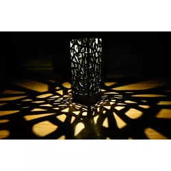 Słupek ażurowy lampion lampa solarna ogrodowa led 18x6x6cm czarny