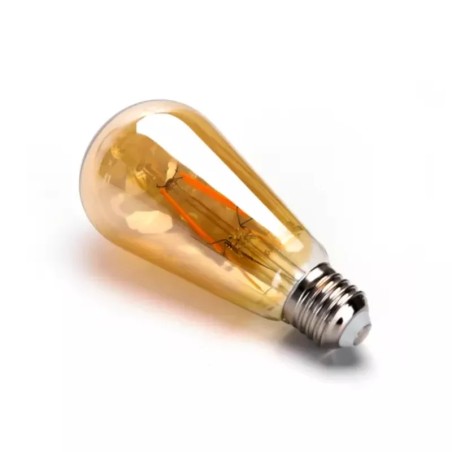 Żarówka retro ST64 Edison E27 Filament złotawa Amber 2200K 6W 600lm-8433325199159