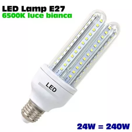 Żarówka diodowa E27 CORN LED 24W CIEPŁA/ZIMNA-