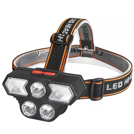Latarka czołowa super jasne 3 LED światło ostrzegawcze ładowana z USB-6958332811556
