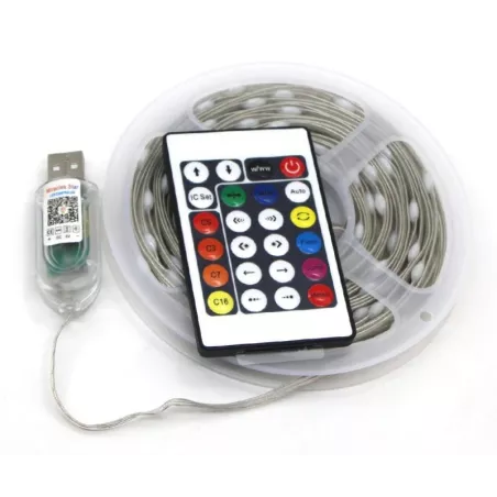 Taśma led dreamcolor 10m/100led 5V/USB app pilot WS2812B-