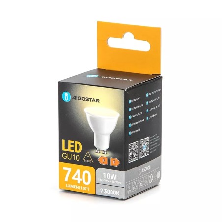 Żarówka reflektorek halogenik 230V GU10 10W ciepła 3000K 740lm 120°-8433325313395