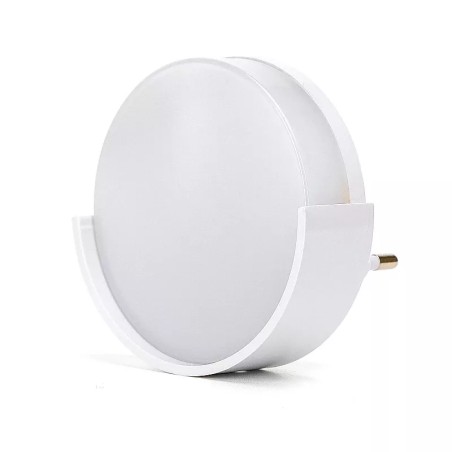 Lampka nocna LED okrągła wtykana do gniazdka z czujnikiem zmierzchu-8433325197445
