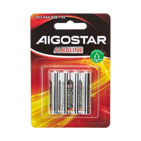 Baterie alkaliczne R3, AAA, małe paluszki Aigostar LR03 1.5V 4/6 szt.-8433325185541