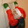 Mikołaj na sznurowej drabinie gwiazdor 120/90cm z zielonym workiem