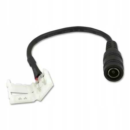 Złączka do taśmy LED 10mm zatrzaskowa z kablem 15cm DC 2,1/5,5mm-5903002037430