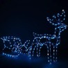 Świecący renifer led z saniami dekoracja świąteczna światełka flash