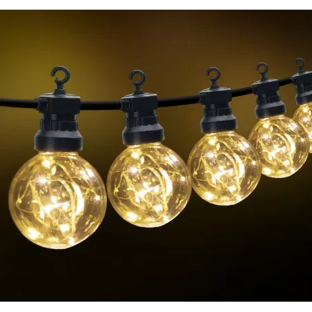 Girlanda balkonowa 10 ciepłych żarówek sznur 4,5m drucik led na 230V-8433325208905