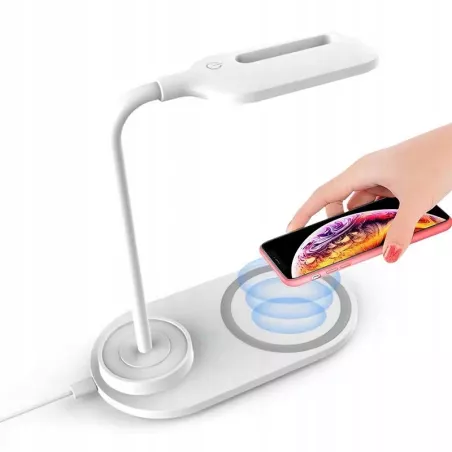 Ładowarka indukcyjna biurkowa QI szybka 15W QC3.0 z lampką nocną-5904507528430