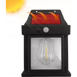 Lampa solarna kinkiet LED w stylu retro z czujnikiem ruchu i zmierzchu