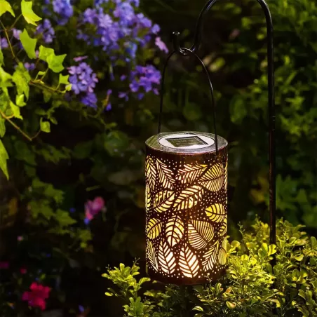 Lampion solarny ażurowa lampa kanka 12x20cm z uchem do powieszenia-