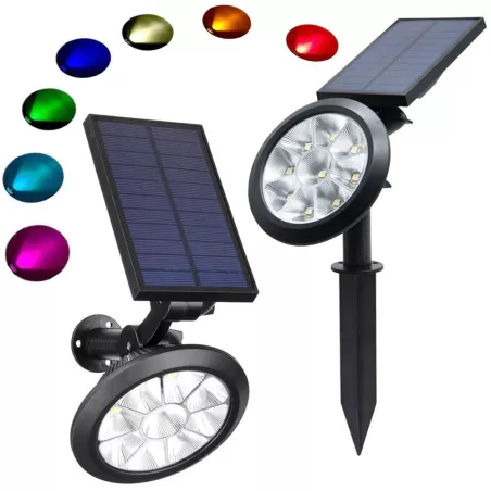 Lampa solarna ogrodowa zewnętrzna zmienia kolory lub nie LED5050 RGB+W-5907451327487