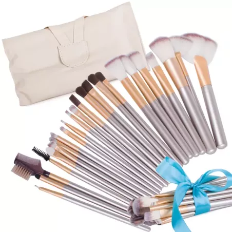 Zestaw 24 profesjonalnych pędzli do makijażu w etui-5907451339923