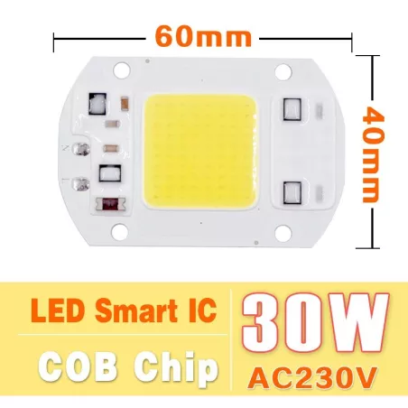 Dioda LED moduł COB do halogena 30W/230V zimna lub ciepła + pasta-