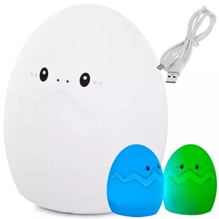 Lampka nocna dla dzieci led jajko rgb dotyk usb-5907451331446
