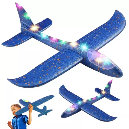 Samolot styropianowy styropianu 47cm świecący led szybowiec rzutka duży-5907451356234