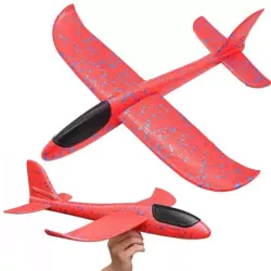 Samolot styropianowy szybowiec rzutka duży z styropianu 47cm czerwony - 1