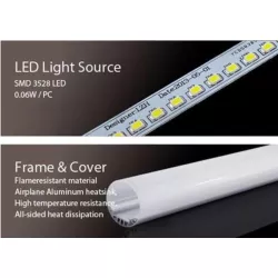 Świetlówka LED T5 w oprawie 120cm/20W barwa światła biała zimna 10szt.