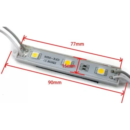 MODUŁ 3xDioda LED 5050 0,5w/12V  BBIAŁA ZIMNA-