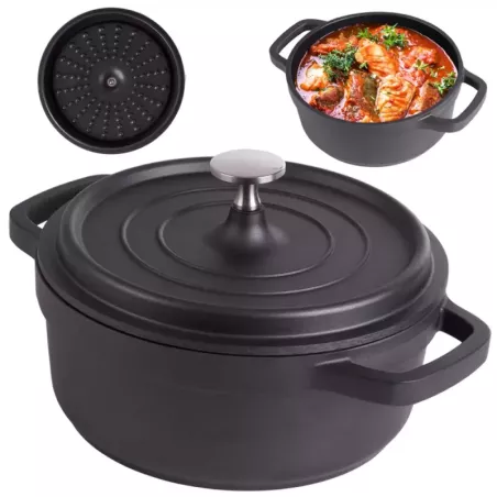 Garnek brytfanna do gotowania pieczenia non stick indukcja gaz pokrywa 2l-5907451343814
