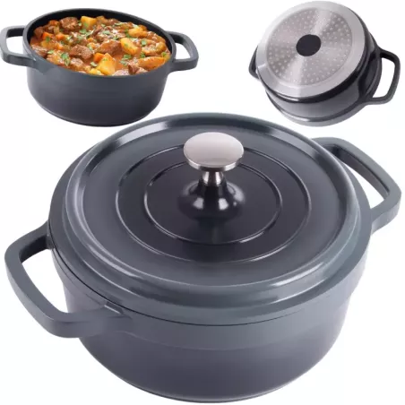 Garnek brytfanna do gotowania pieczenia non stick indukcja gaz pokrywa 2l-5907451348260