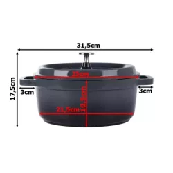 Garnek brytfanna do gotowania pieczenia non stick indukcja gaz pokrywa 4l - 8