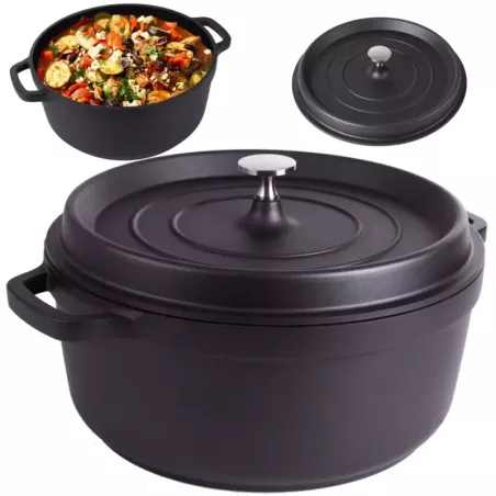 Garnek brytfanna do gotowania pieczenia non stick indukcja gaz pokrywa 7l-5907451343838
