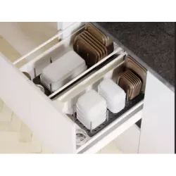 Wkład do szuflady na garnki przykrywki pojemniki organizer rozsuwany stojak - 5
