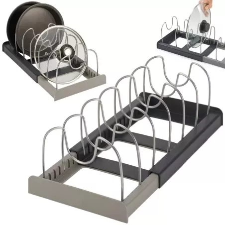 Stojak organizer na patelnie garnki rozsuwany - 1