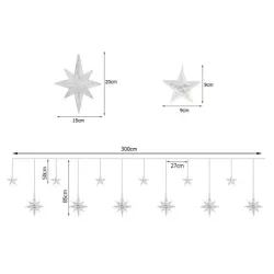 Lampki girlanda gwiazdki kurtyna świetlna 138 led - 4
