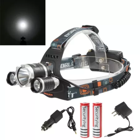Latarka czołowa akumulatorowa LED 3 x XML T6-