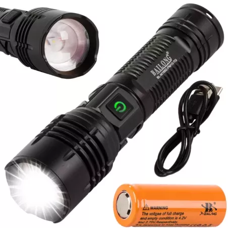 Latarka taktyczna bailong mocna led pm10-tg zoom-5907451333969