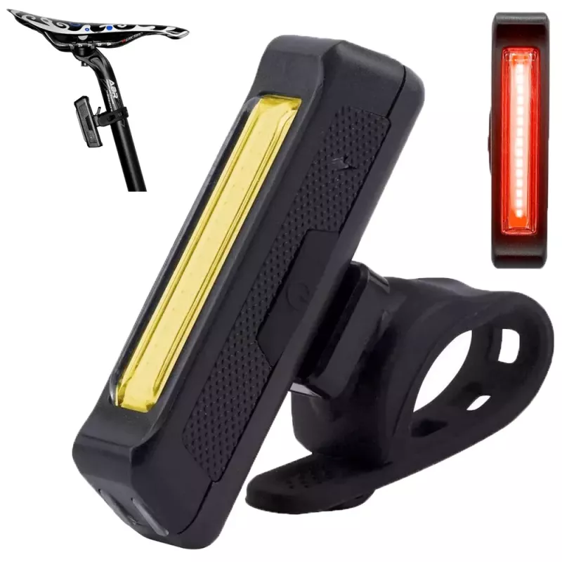 Lampka rowerowa tylna tył usb led cob lampa 100lm - 1