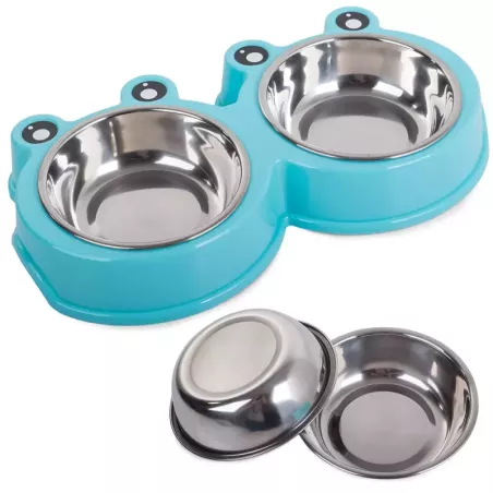 Miska podwójna dla psa kota metalowa 0,3l x 2-5907451311844