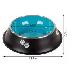 Miska dla psa metalowa antypoślizgowa guma 150ml - 6