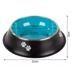 Miska dla psa metalowa antypoślizgowa guma 400ml - 6
