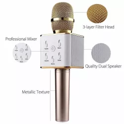 Mikrofon karaoke Q7 z wbudowanymi głośnikami i bluetooth
