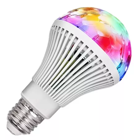 Żarówka LED RGB obrotowa e27 kula dyskotekowa-5907451336687