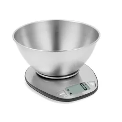 Elektroniczna waga kuchenna z misą 5kg/1g cyfrowa precyzyjna metalowa - 2