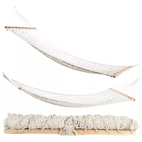 Hamak ogrodowy sznurkowy ze stelażem bujak siatka-5907451301005