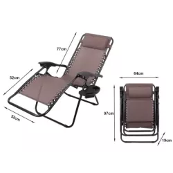 Leżak ogrodowy fotel plażowy składany gravity zero - 12
