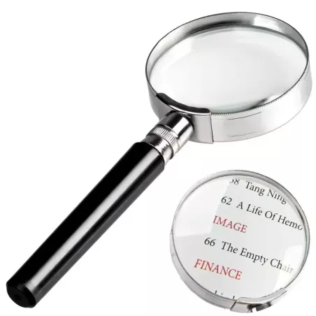 Lupa klasyczna szkło powiększające 100mm metalowa-5907451302965