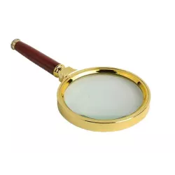 Lupa ręczna klasyczna 80mm złota szkło elegancka - 7