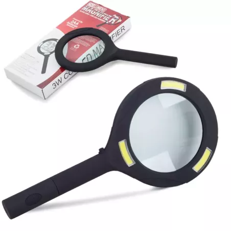 Lupa ręczna do czytania 3x diody smd szkło-5907451303764