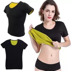Koszulka neoprenowa fitness damska krótki rękaw - 1