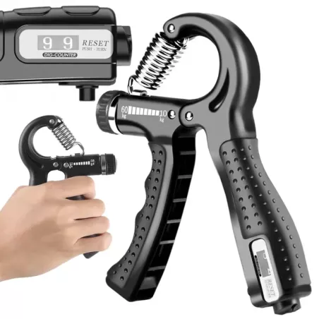 Ściskacz do ćwiczeń rąk dłoni z licznikiem z regulacją 10-60kg gripper-5907451357019