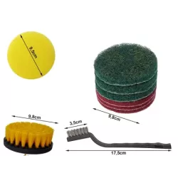 Zestaw gąbek padów polerskich na wiertarkę pędzle szczotki mikrofibra pady - 16