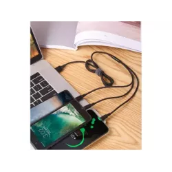 Kabel USB 3w1 do iPhone micro USB Type-c 1,2m